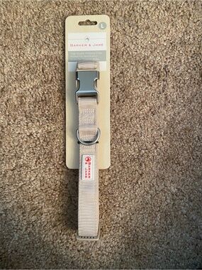 Large Cream Webbing Dog Collar